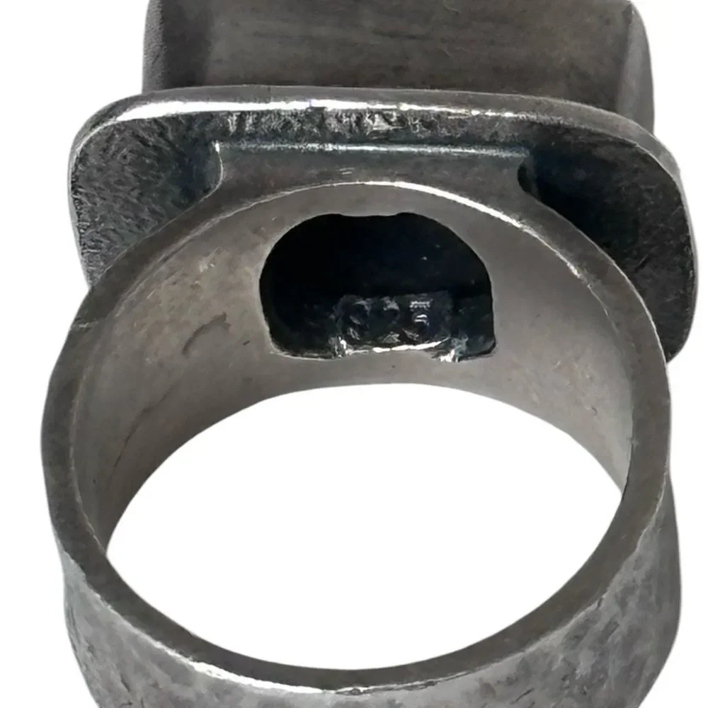 Silpada Retired R1860 Sterling Silver Oxidized Matte Rectangular CZ Ring size 5